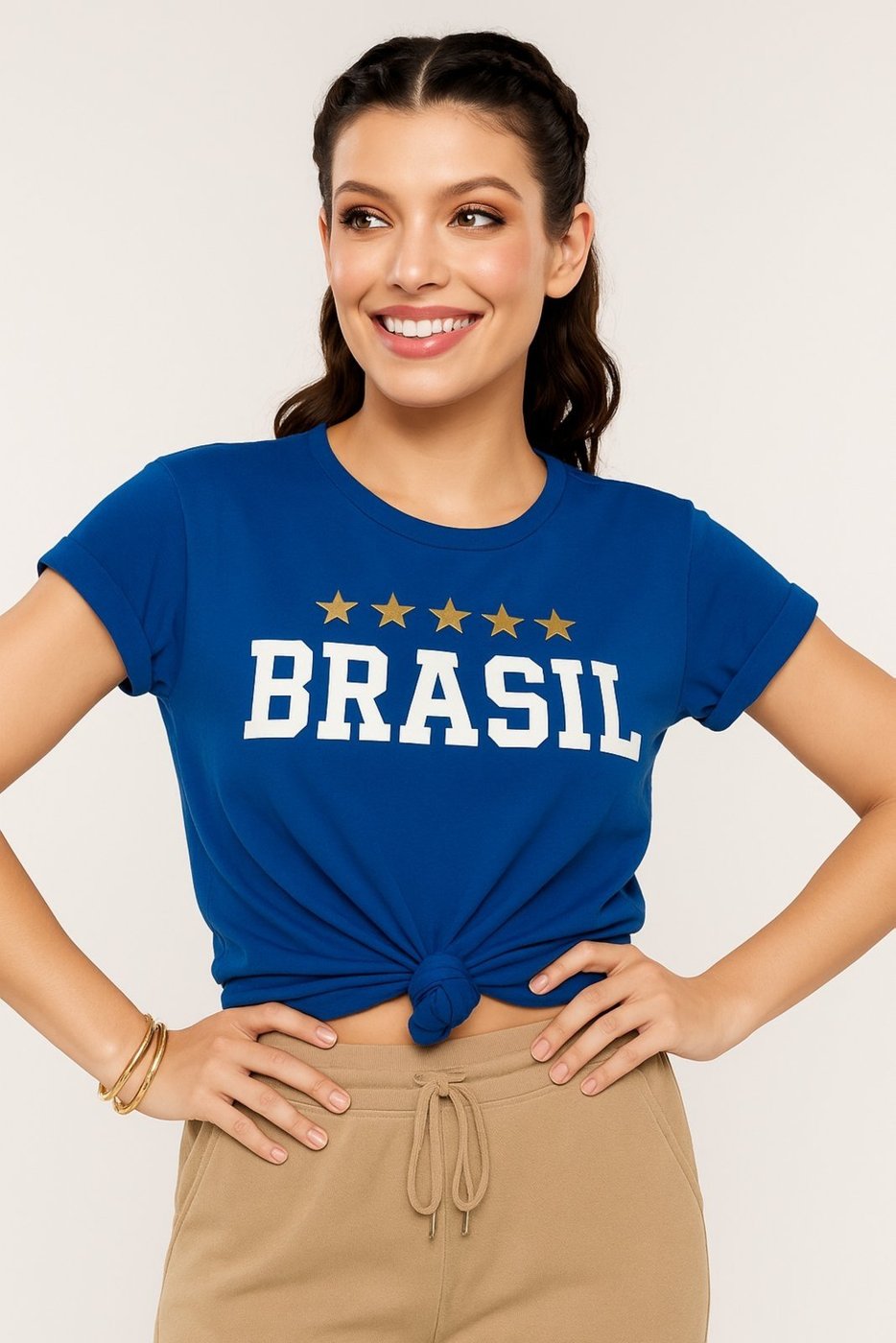 Imagem principal Camiseta Brasil D Bell Outlet Fashion 5 Estrelas azul D BELL OUTLET FASHION azul
