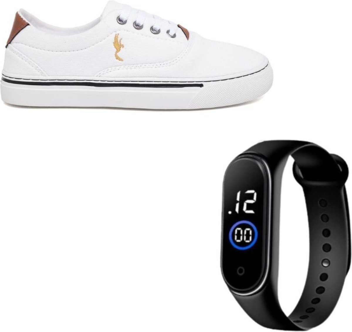 Tênis Feminino Authentic Polo Blu Branco com Relógio Digital do 33 ao