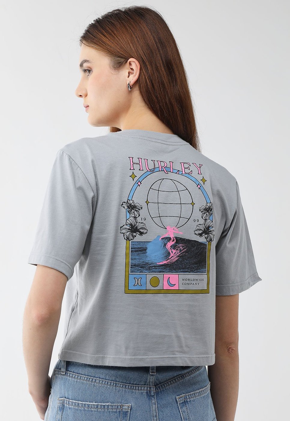 Imagem principal Camiseta Feminina Hurley Silk Portrait Claro cinza hurley cinza