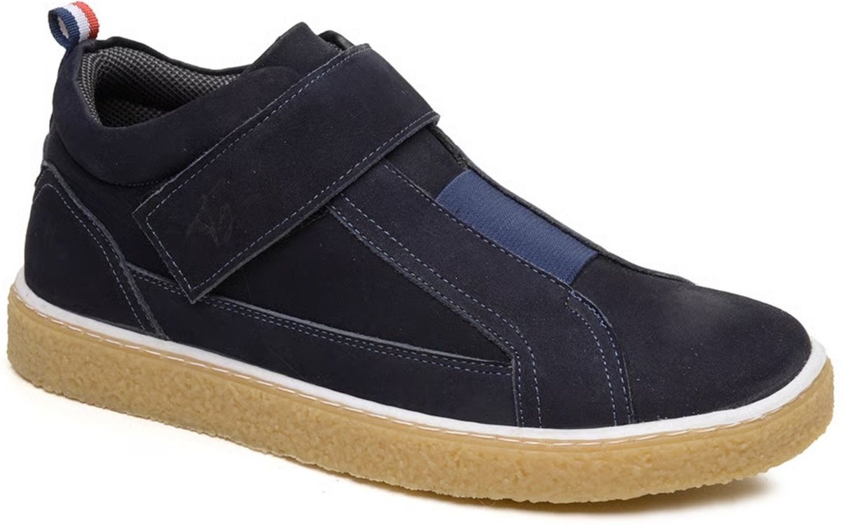 Imagem principal Tênis Masculino Cano Alto Em Couro Legítimo Sola Borracha Conforto Casual Marinho super shoes azul marinho super shoes azul marinho