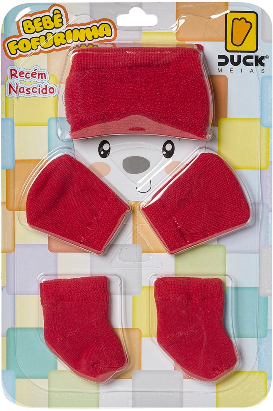 Imagem principal Infantil - Kit Saida De Maternidade Feminino Touca Luva Com Meia Angipé vermelho Angipé vermelho