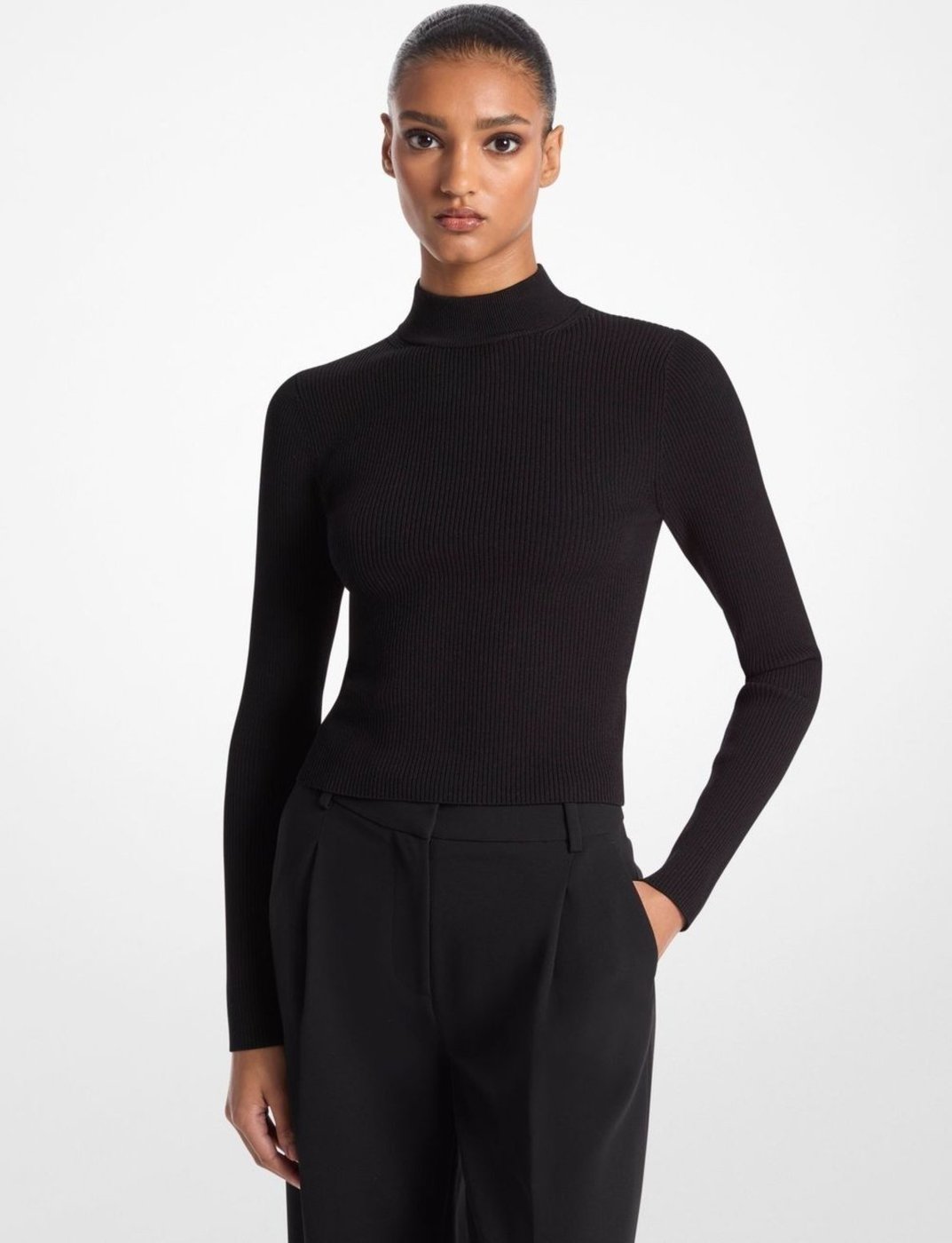 Imagem principal Suéter De Tricot Com Gola Alta Mf460z133d211 Michael Kors bege Michael Kors bege