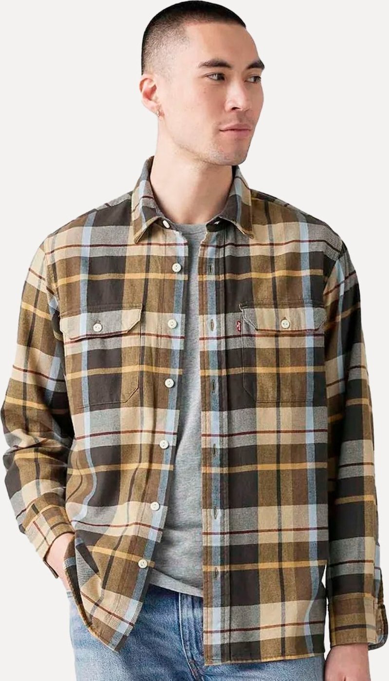 Imagem principal Camisa Levis Masculina Classic Worker Marrom xadrez Levis xadrez