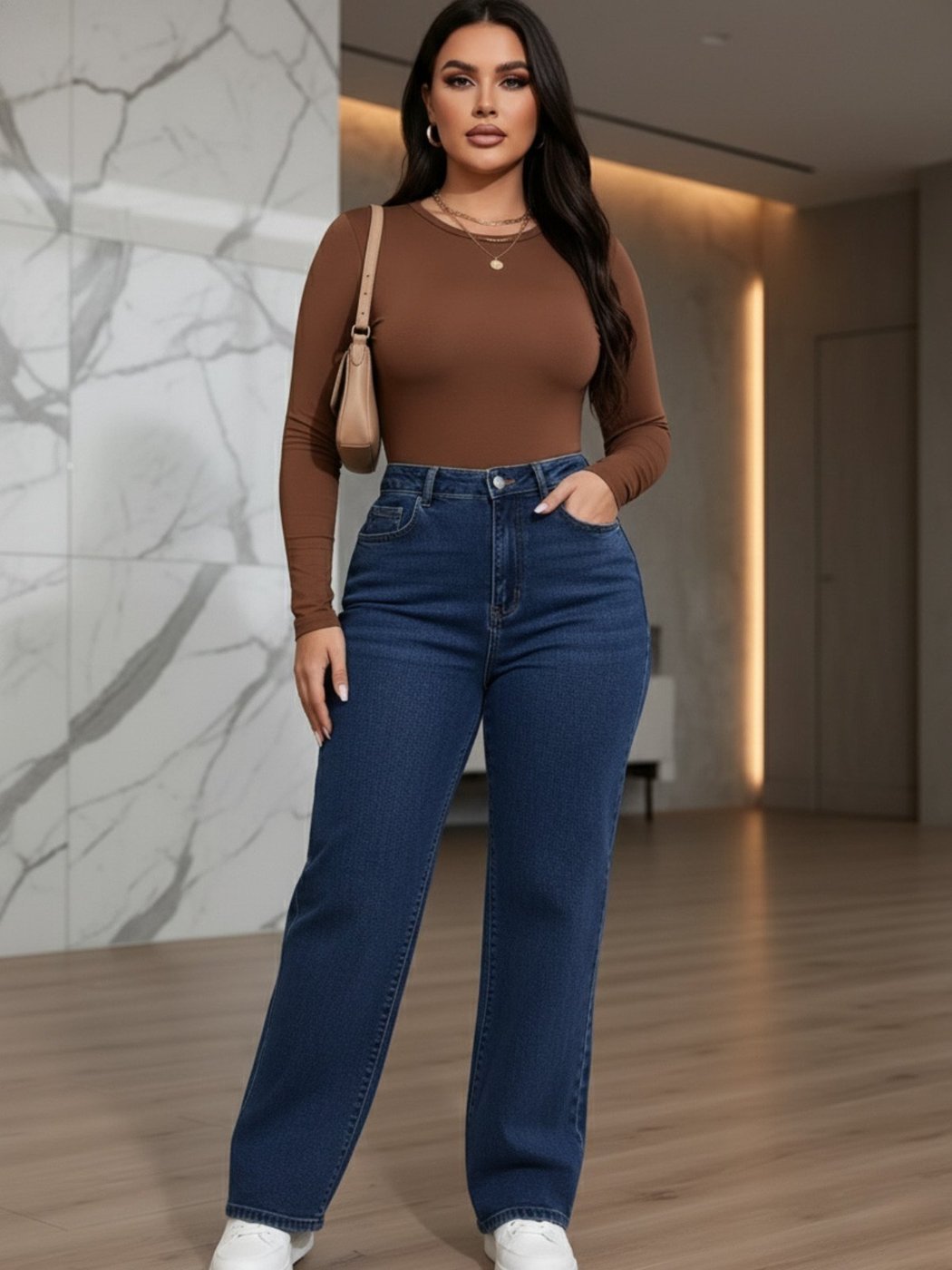 Calça Jeans Feminina Tex Jeans Flare Casual e Delicada Para Seu Dia Escura