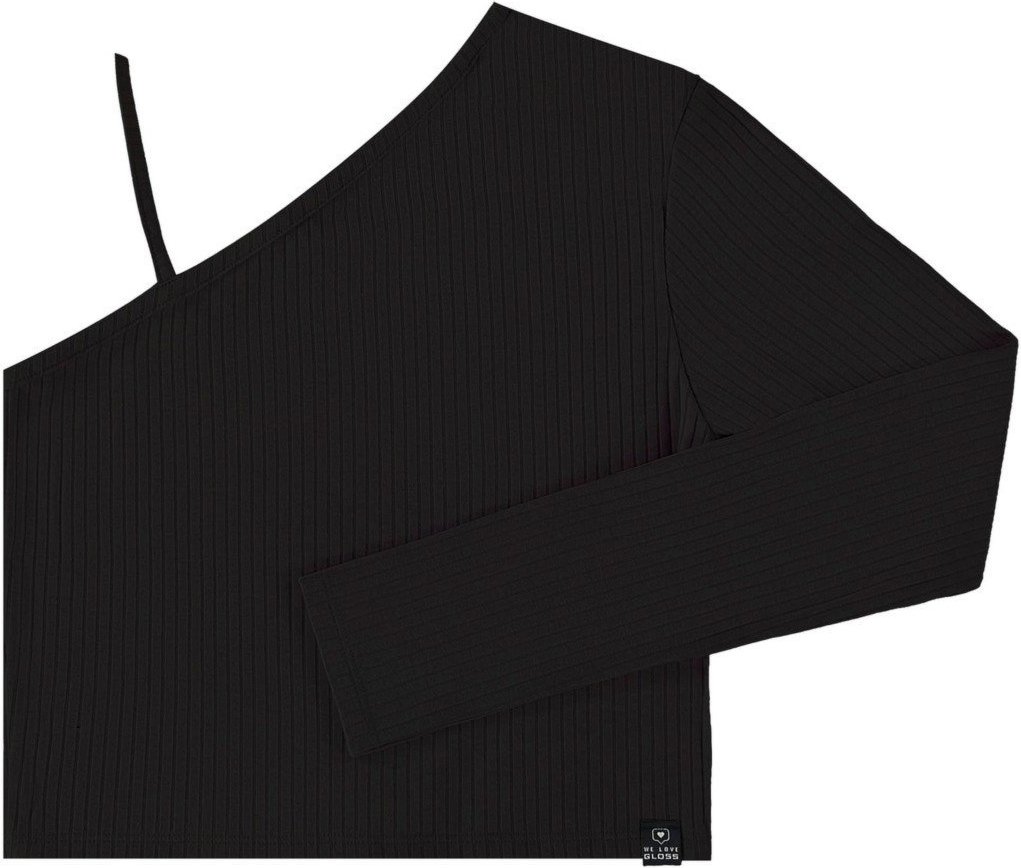 Imagem principal Infantil - Blusa Básica Manga Única em Ribana Canelada Juvenil Gloss preto Gloss preto