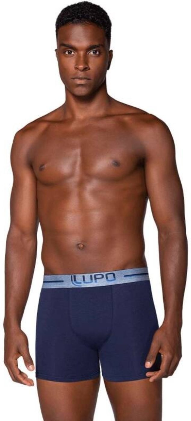 Imagem principal Cueca Lupo Boxer Algodão Cós Double Colors - Masculino azul Lupo azul