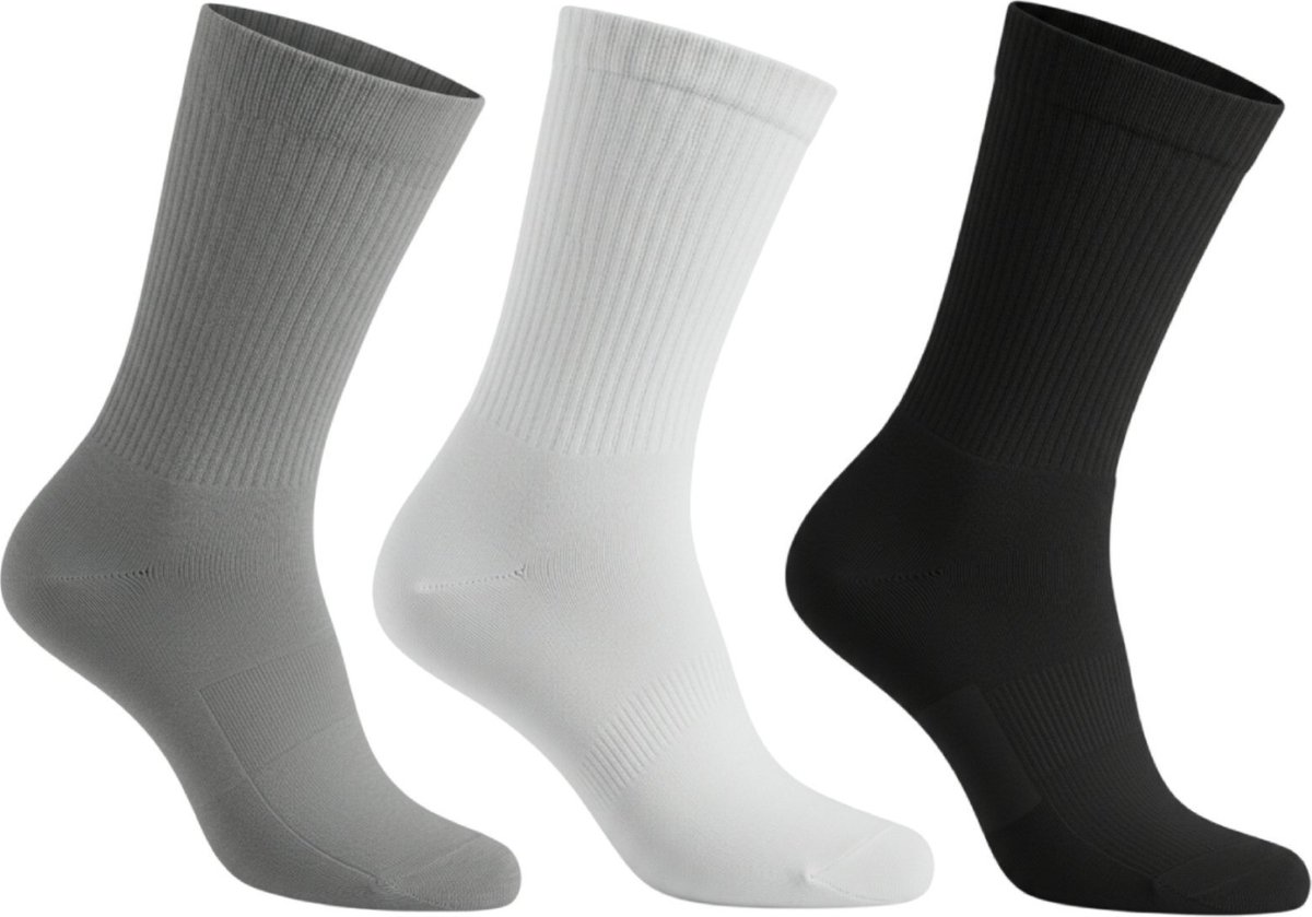 Kit 3 Pares Meias de Classic Cano Médio Masculina Feminina Unissex Sortida