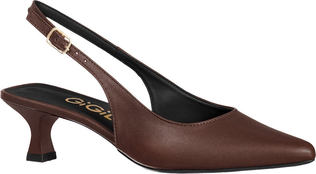 Imagem principal Sapato Scarpin Slingback GiGiL Salto Fino Clássico Terra marrom Gigil marrom