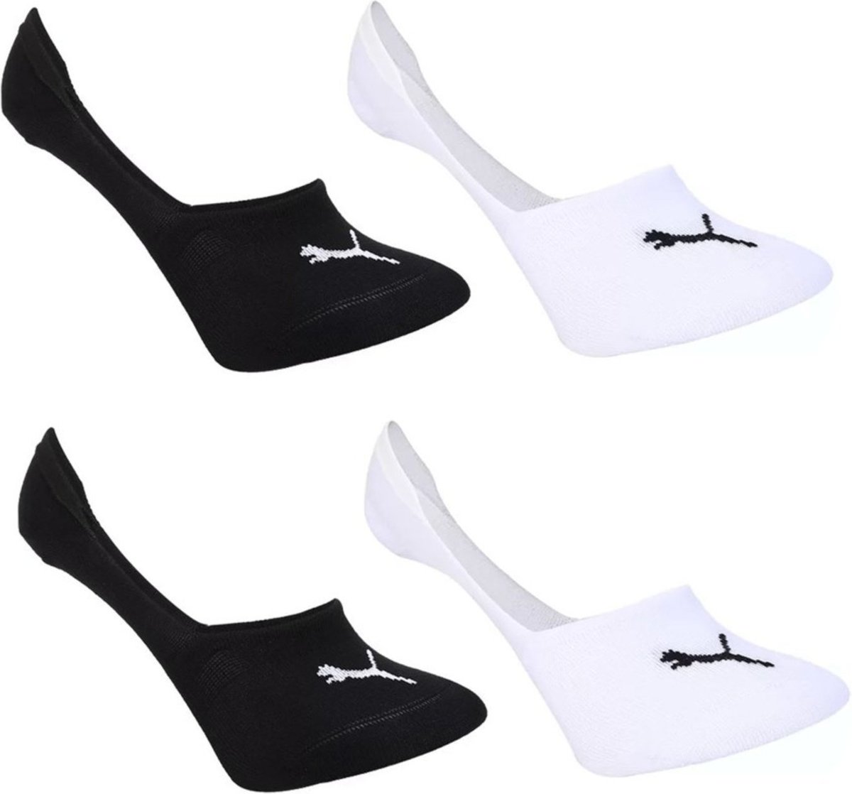 Kit 4 Pares de Meia Puma Sapatilha Invisível Feminino e Branco