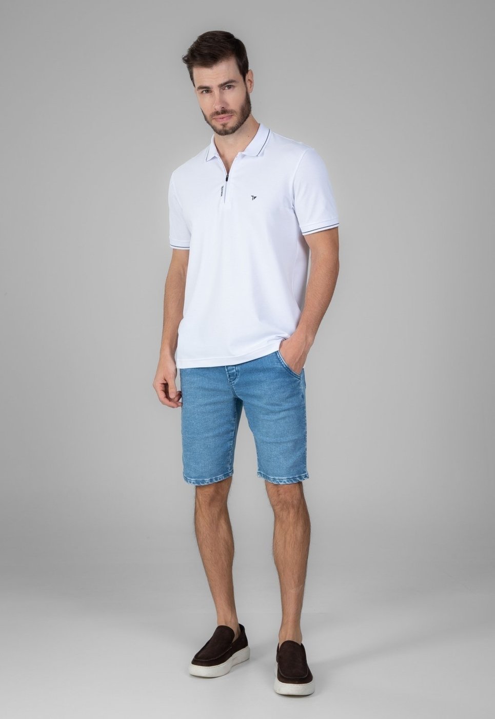 Imagem principal Bermuda Traymon Jeans Slim Cós Elástico Claro azul Traymon azul