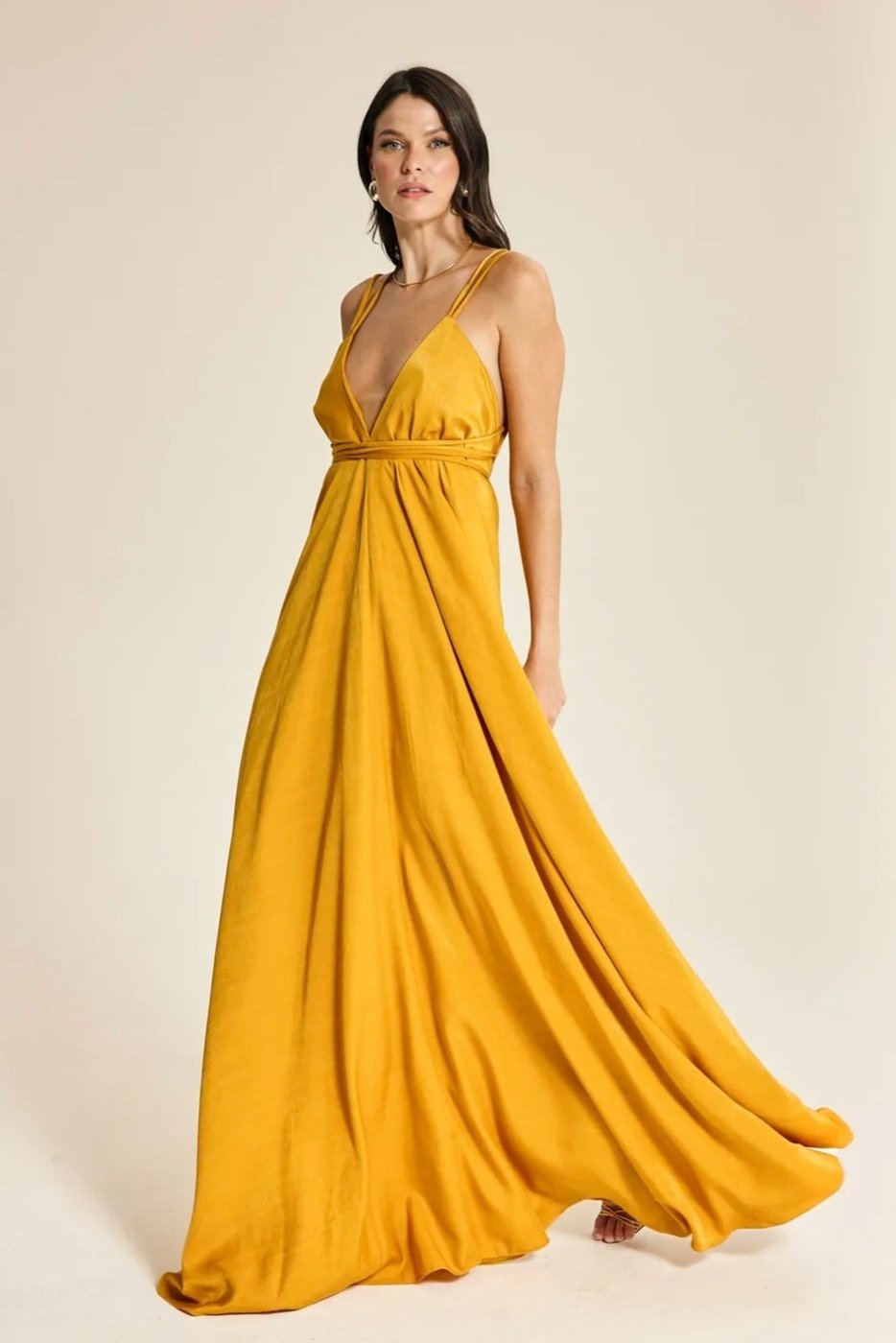 Imagem principal Vestido Havai Festa Com Decote Nas Costas- Gold dourado gold dourado gold