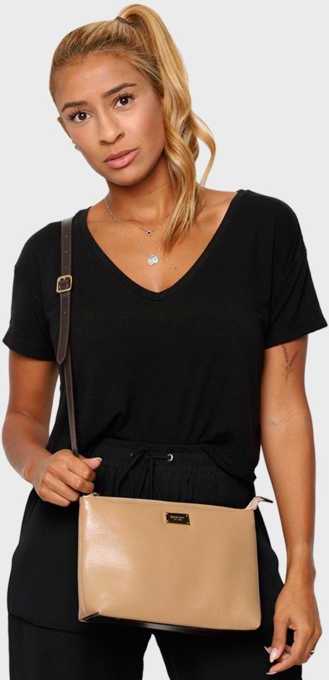 Imagem principal Bolsa Transversal Couro Mariart 2200 Areia e Caf�� bege/café Mariart bege/café