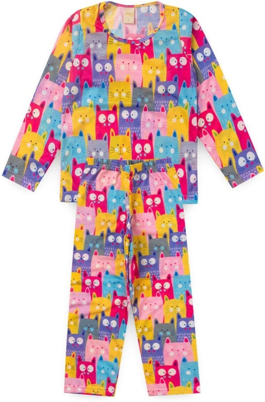 Imagem principal Pijama Molekada Menina Longo Gatinhos rosa Molekada rosa