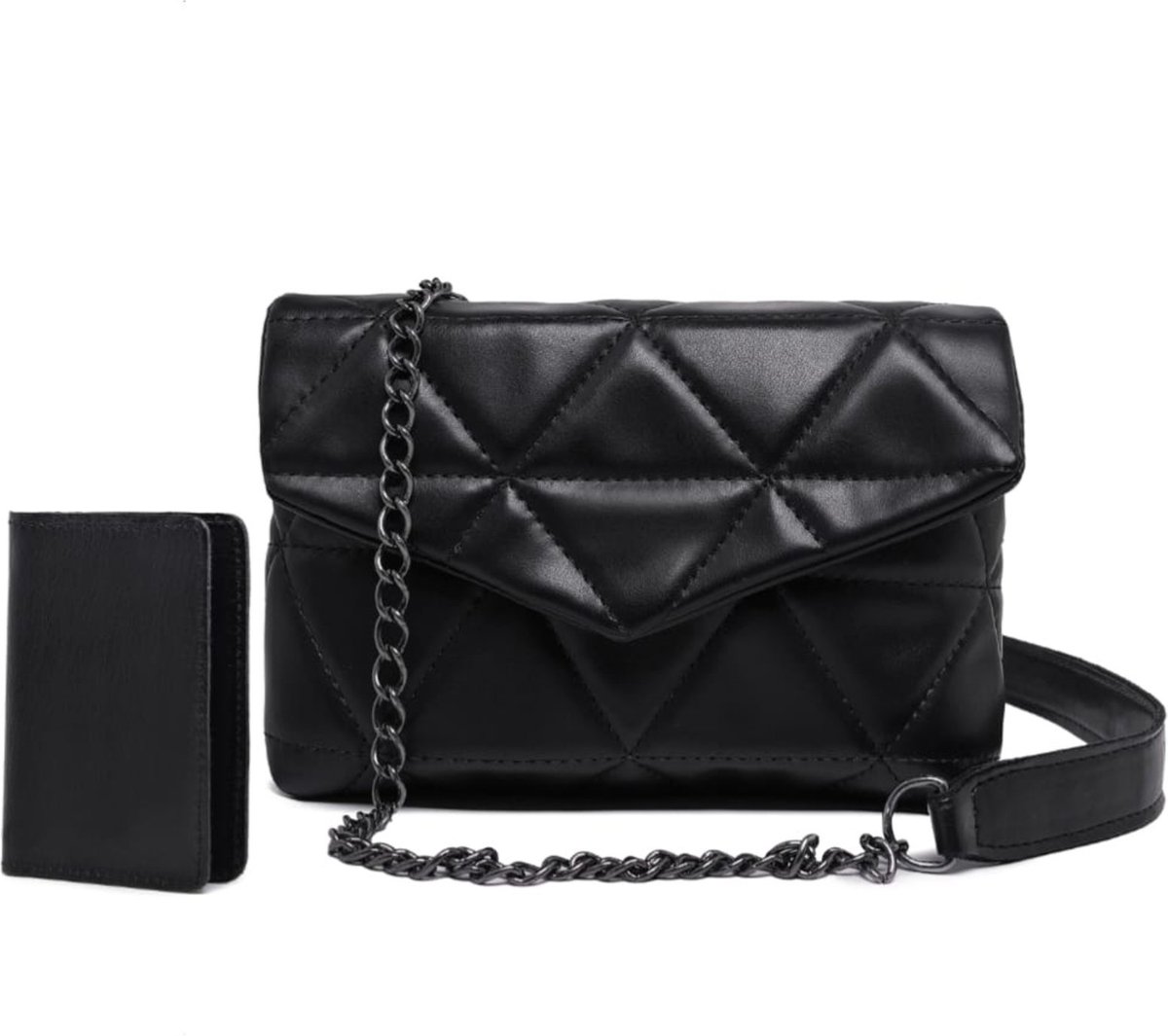 Imagem principal Bolsa Preta Clutch Elegante Bordado Triangulo Alça Tiracolo Ombro Moda Feminina Festa Noite E Carteira CARMELO SHOES preto CARMELO SHOES preto