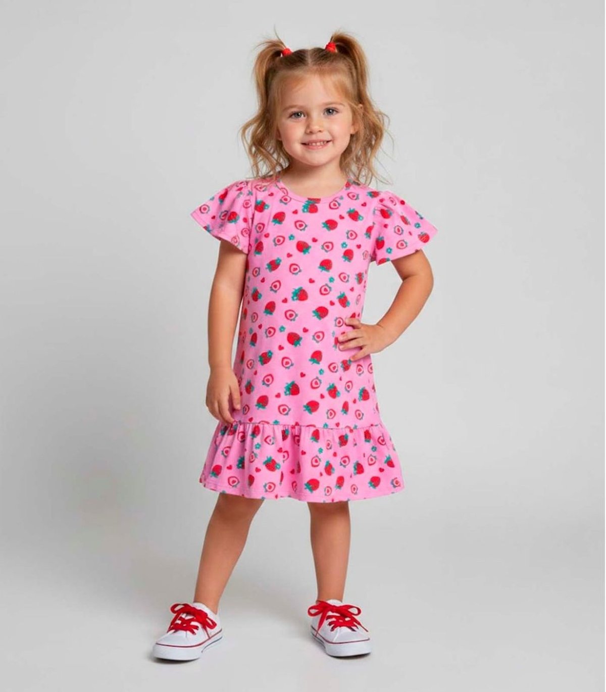 Imagem principal Infantil - Vestido Com Babado Franzido Select vermelho Select vermelho