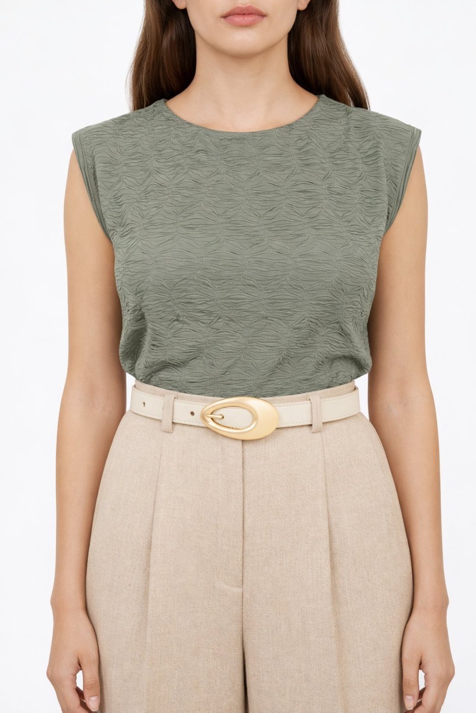 Cinto Fivela Orgânica D Bell Outelet Fashion Off-White