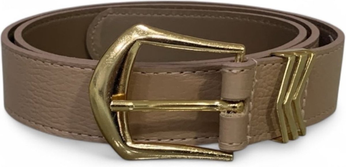 Cinto Feminino em Couro Fivela Dourada 014