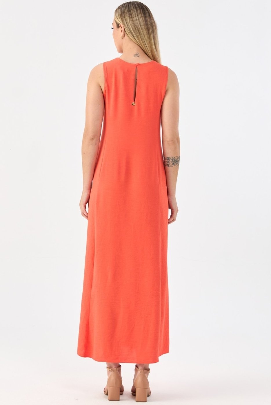 Vestido Midi PKS Alças Largas Com Cinto