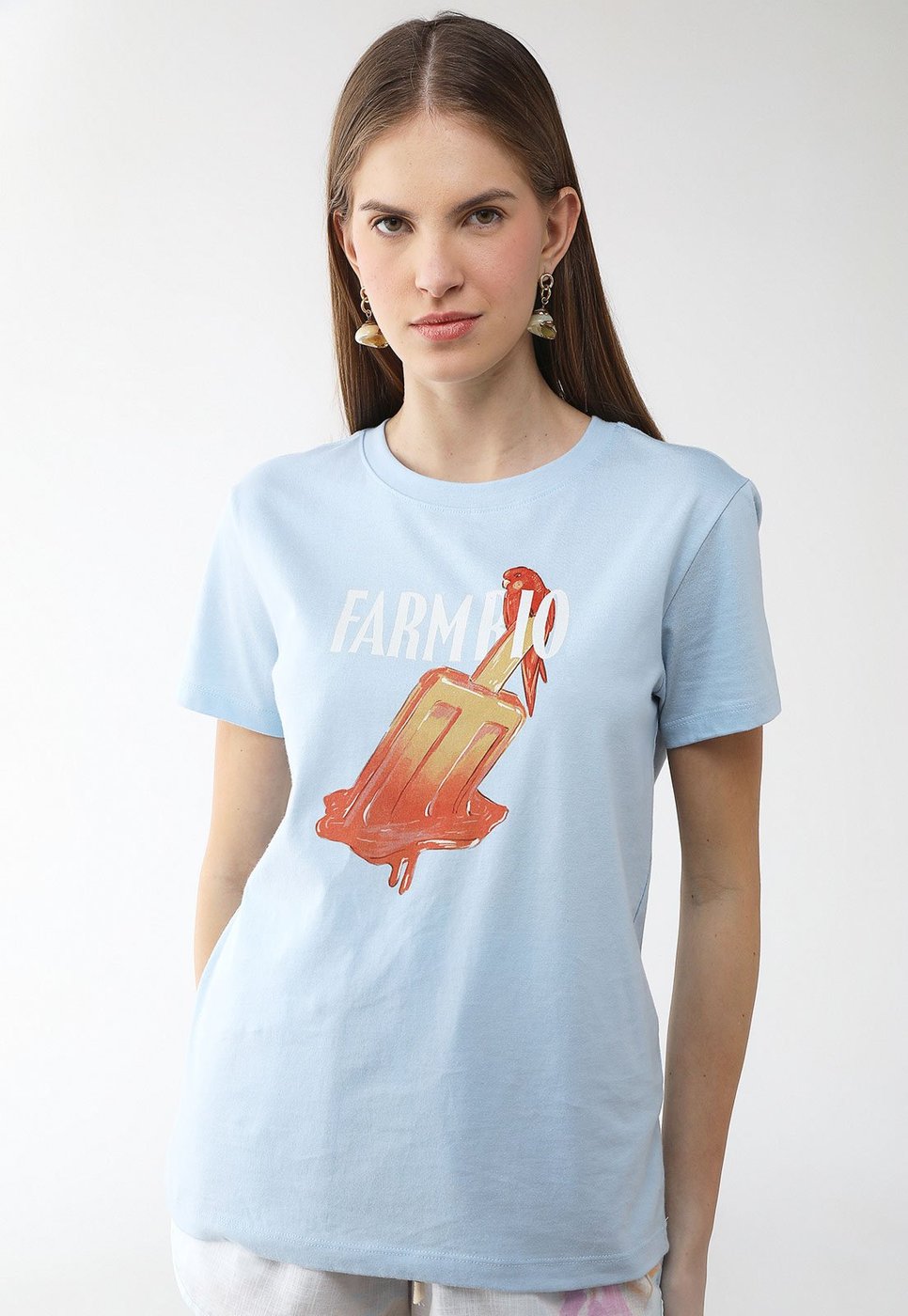Imagem principal Camiseta Feminina FARM Estampada Claro azul FARM azul