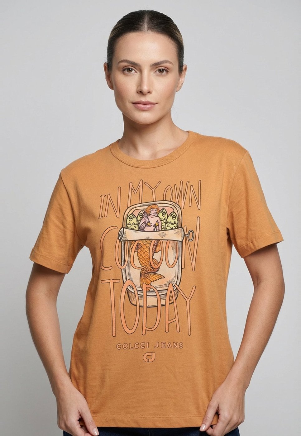 Imagem principal Camiseta Feminina Colcci Jeans Estampada caramelo Colcci Jeans caramelo