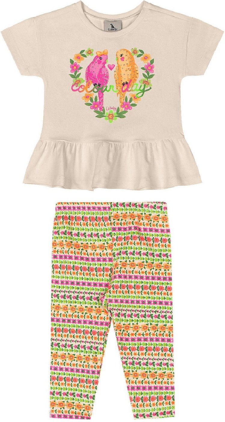 Imagem principal Infantil - Conjunto Blusa e Calça Legging Quimby bege Quimby bege