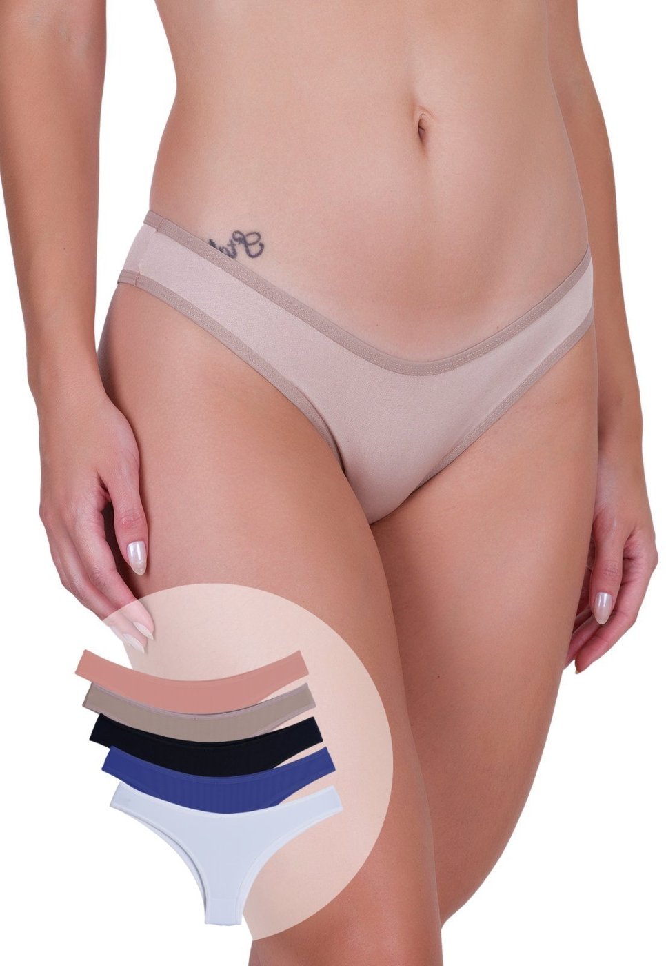 Imagem principal Kit 5 Calcinhas Femininas Biquíni Microfibra Básica Concept Lingerie multicolorido Concept Lingerie multicolorido
