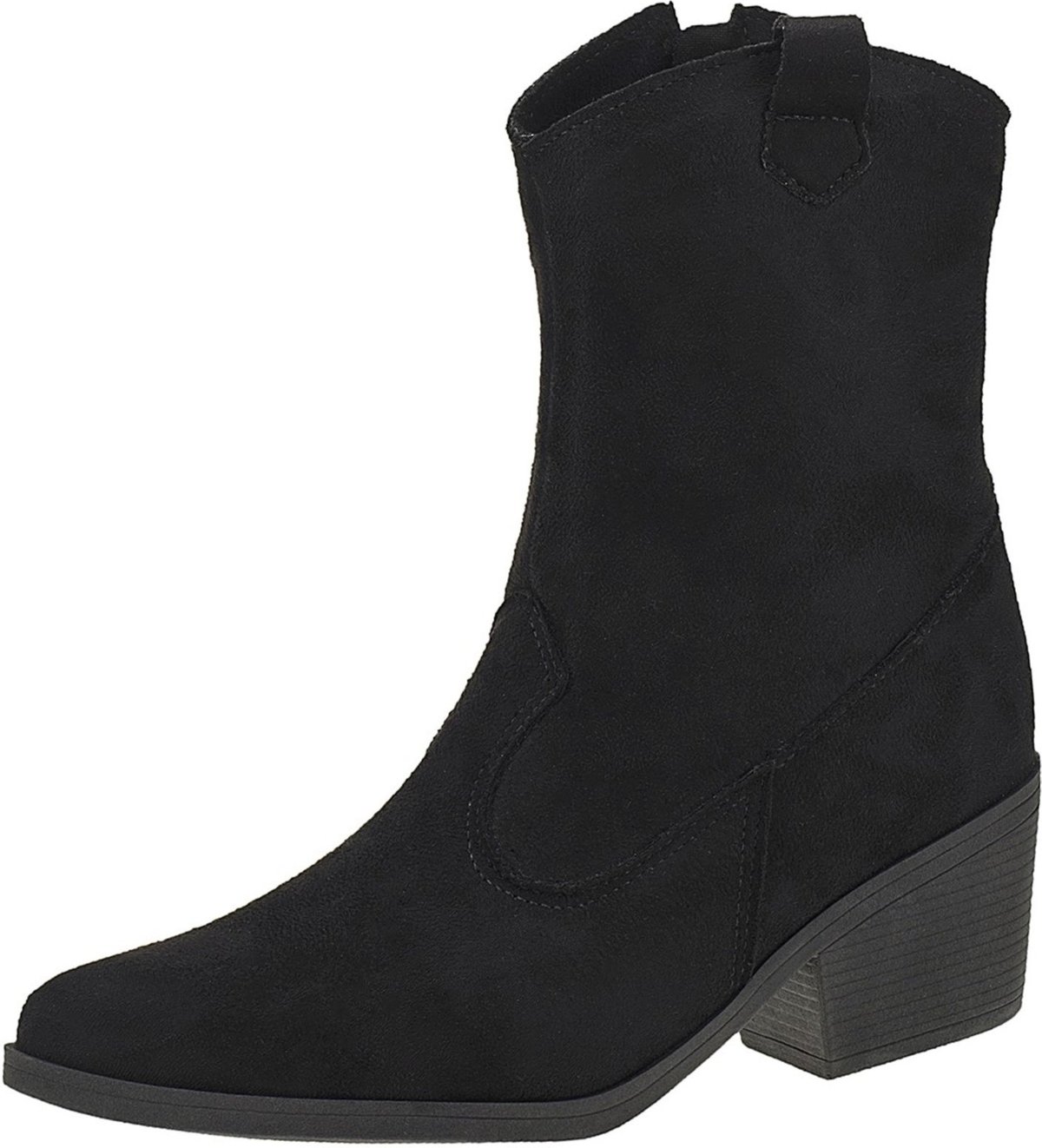 Bota Texana Lóris Shoes Cano Curto Moda Country Rodeio Bico Fino Camurça