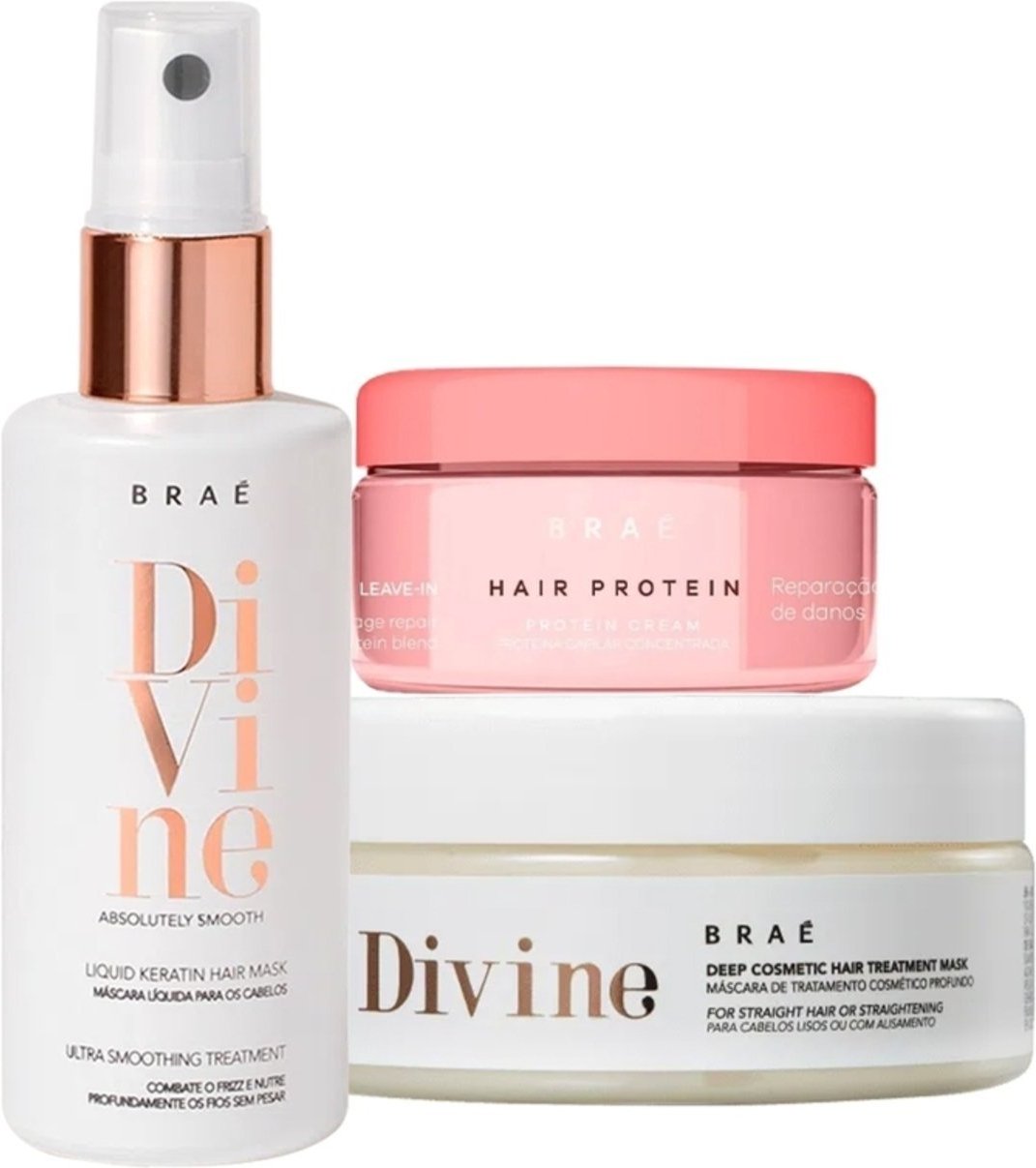 Imagem principal Kit Braé Hair Protein Divine Máscara e Queratina (3 produtos) multicolorido BRAÉ multicolorido