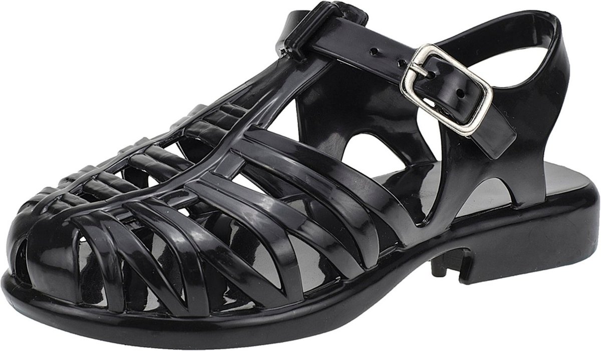 Infantil - Sandália Trançada Fivela Emborrachada Menina Preta