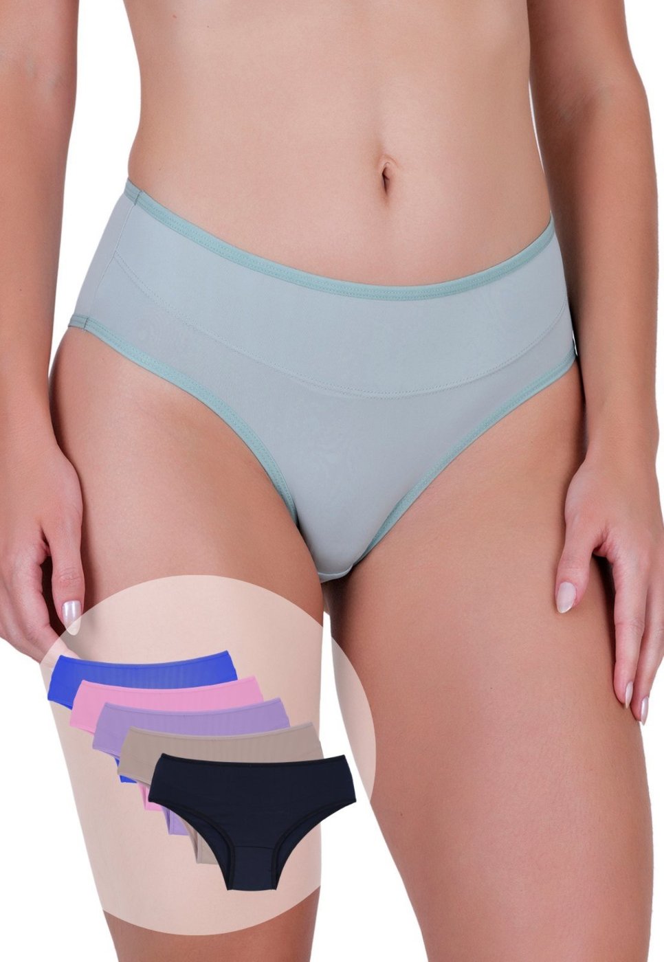 Imagem principal Kit 5 Calcinhas Femininas Biquíni Microfibra Gracinha Conforto Diário Concept Lingerie multicolorido Concept Lingerie multicolorido