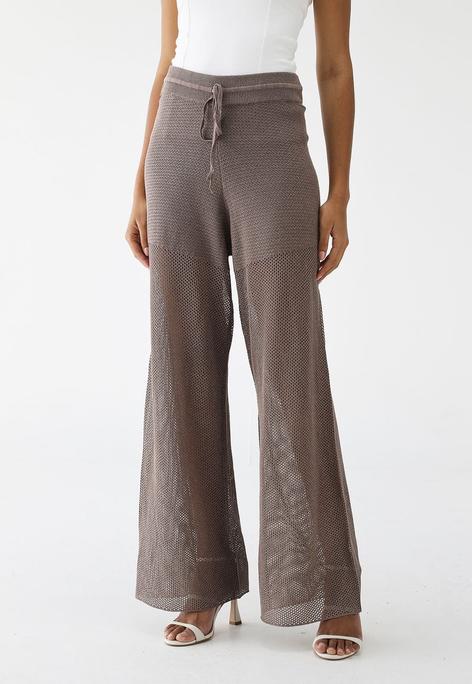 Calça Tricot Animale Jeans Wide Leg Lurex