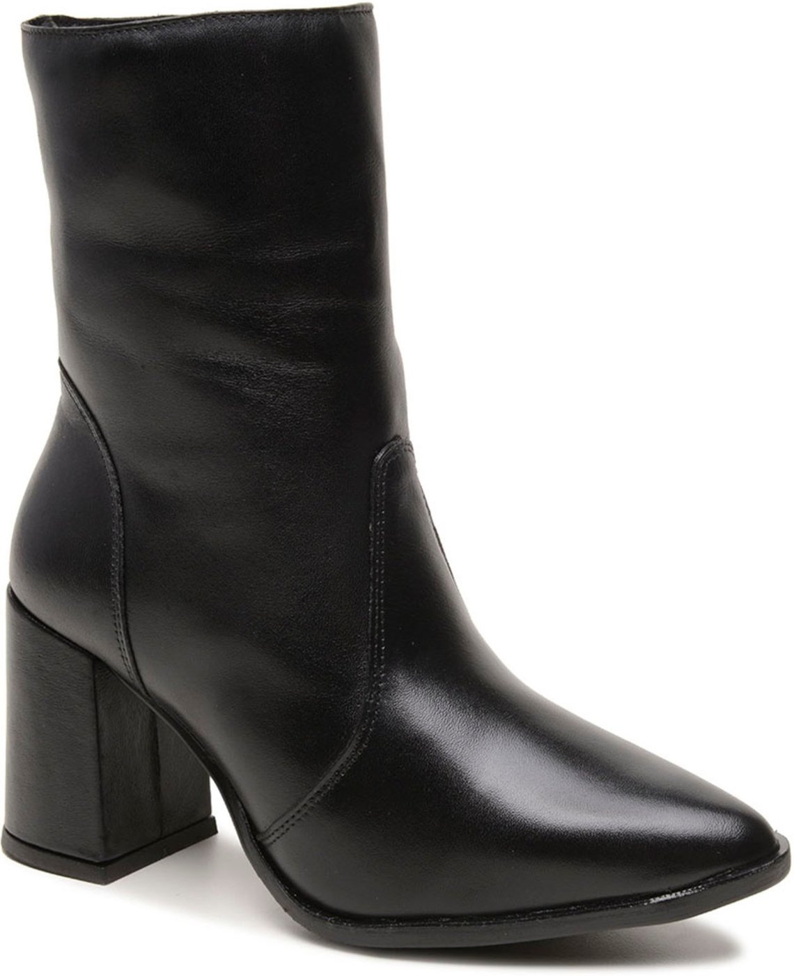 Imagem principal Bota Feminina Cano Meia Altura Canela Couro Legítimo Inverno Brilhante Elegante Linda Estilosa Moda 2025 FRANCA GRIFFE preto FRANCA GRIFFE preto