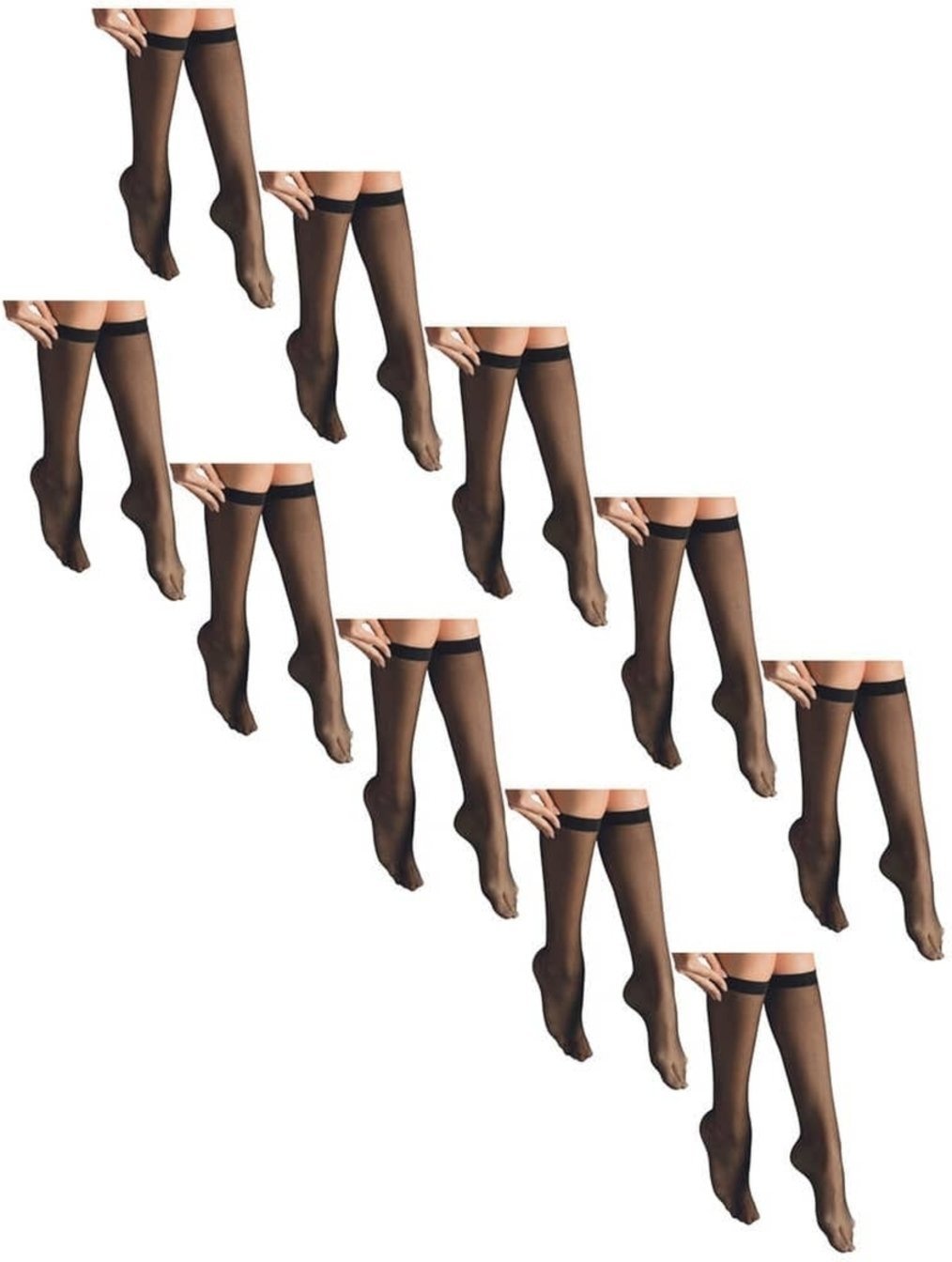 Kit 10 Pares de Meias 3/4 Fio 15 Selene 9040