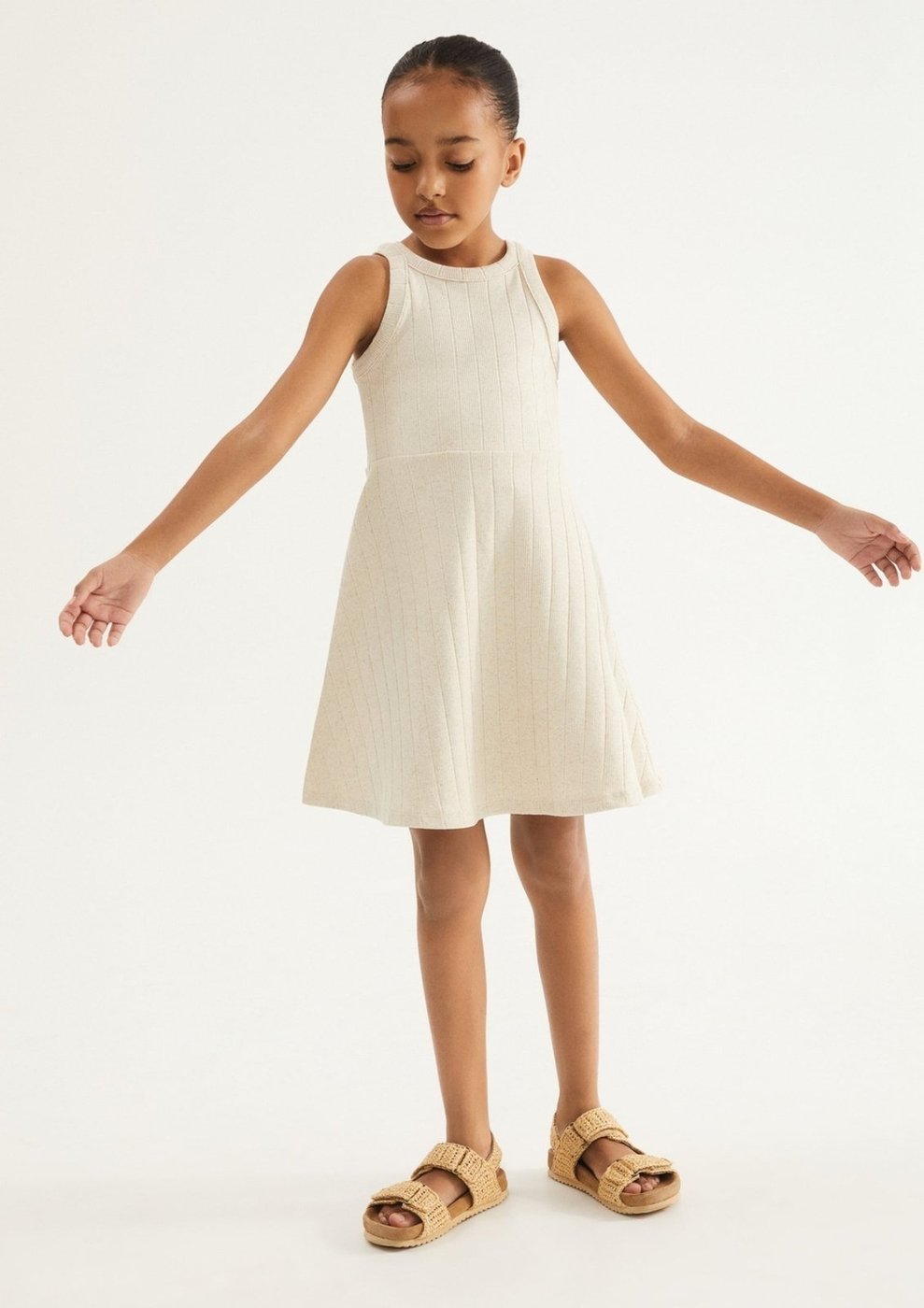 Infantil - Vestido Curto Ribana Com Linho Hering
