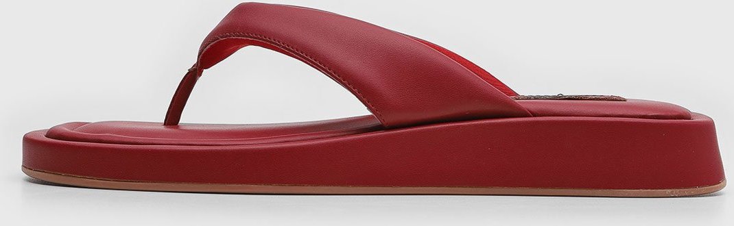 Rasteira Feminina Santa Lolla Tiras Acolchoadas Vermelha