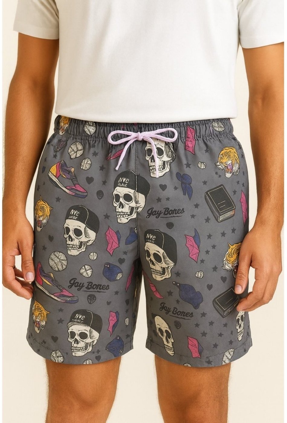 Imagem principal Shorts Praia Masculino J.Jones Full Estampado Summer Body cinza Summer Body cinza