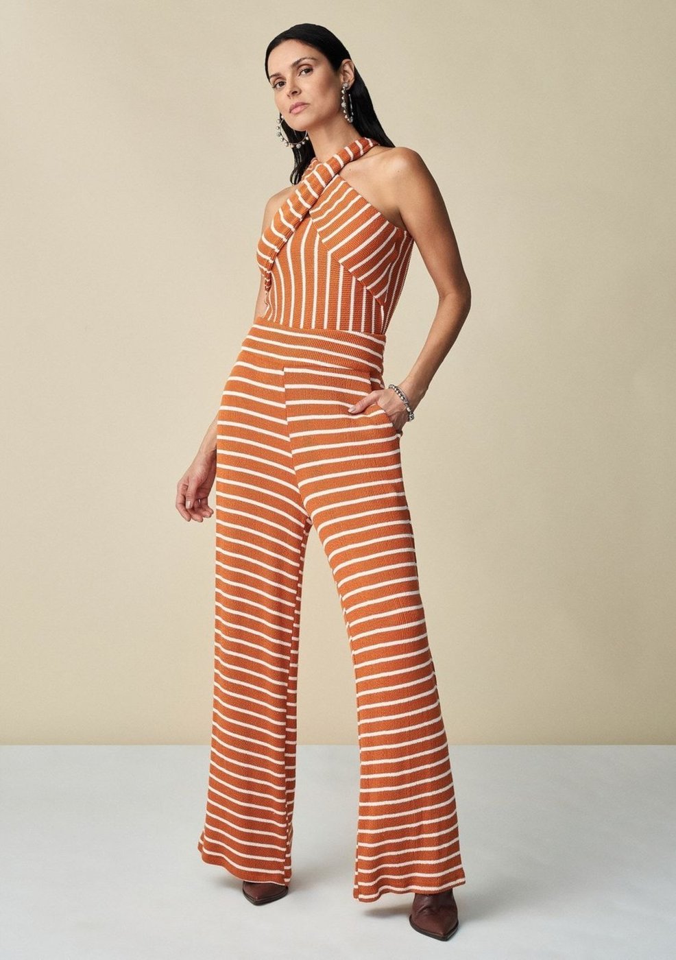 Imagem principal Calça Maria Valentina Pantalona Cós Intermediário Com Elástico laranja Maria Valentina laranja