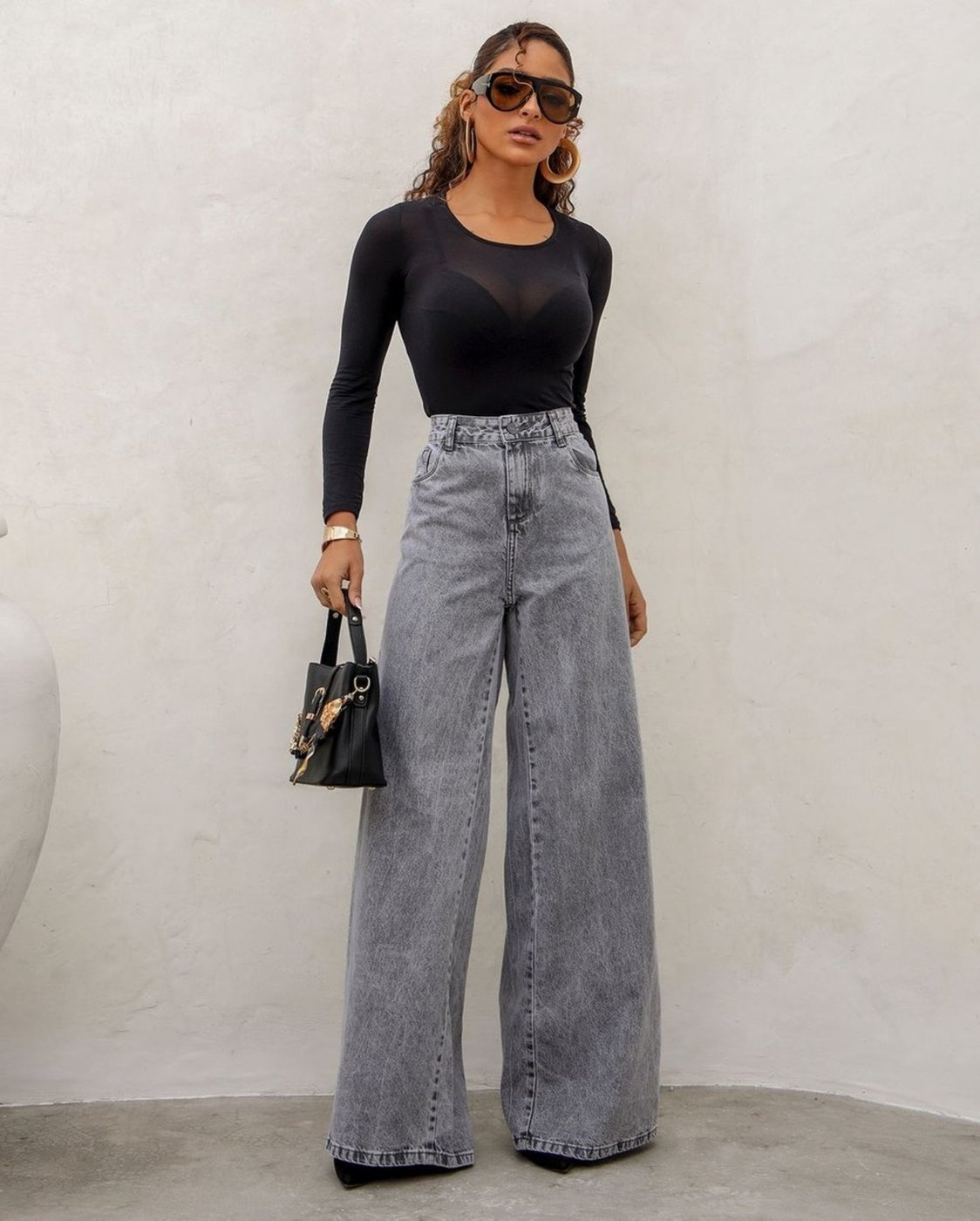 Calça Jeans Wide Leg Feminina Relaxed 24826