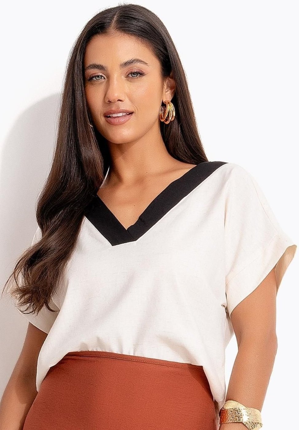 Blusa Em Linho Quintess Natural