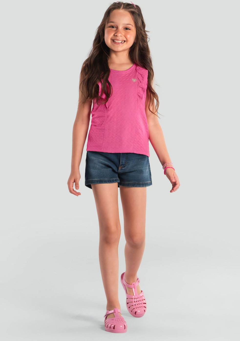 Imagem principal Infantil - Blusa Brandili Babado rosa Brandili rosa