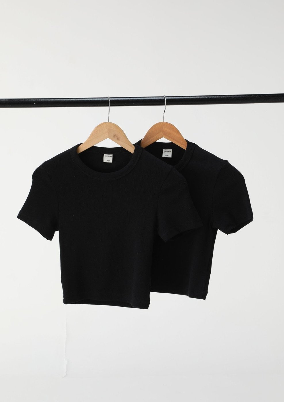 Kit Com 2 Blusas Básicas Femininas Cropped Em Ribana Canelada