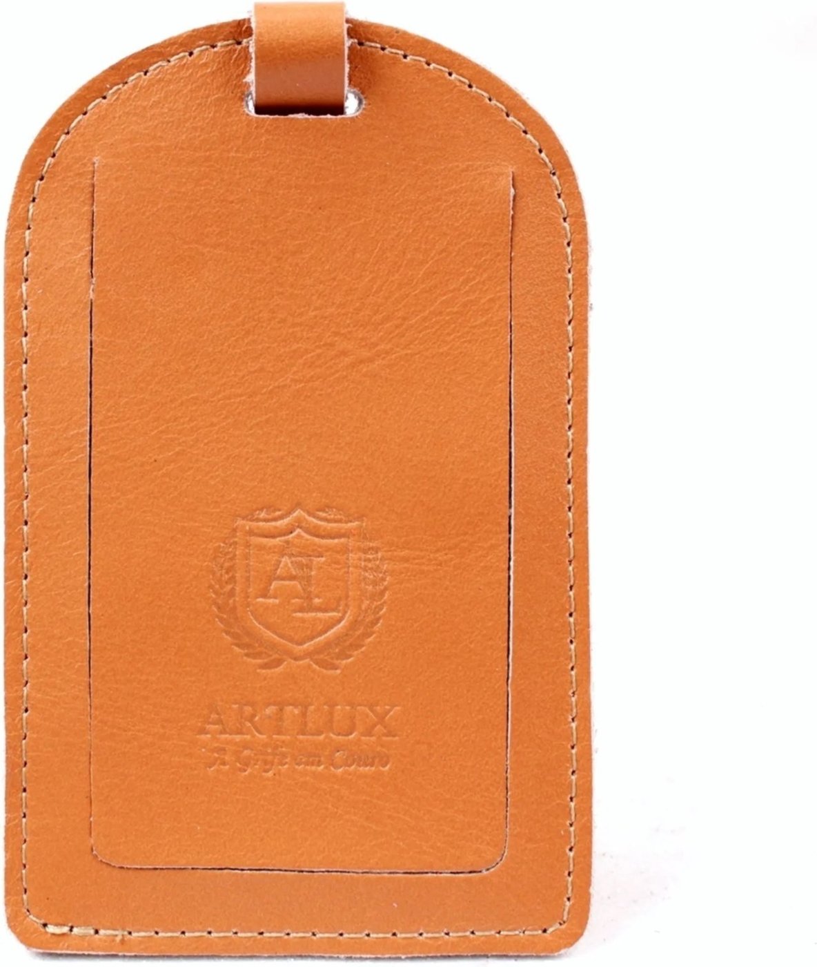 Imagem principal Tag Identificação em Couro Artlux caramelo Artlux caramelo