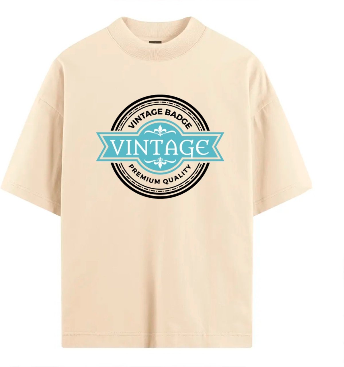 Imagem principal Camiseta Ousy Oversized Vintage Badge Clothing Moda Streetwear Unissex Off White off-white white ousy off-white white