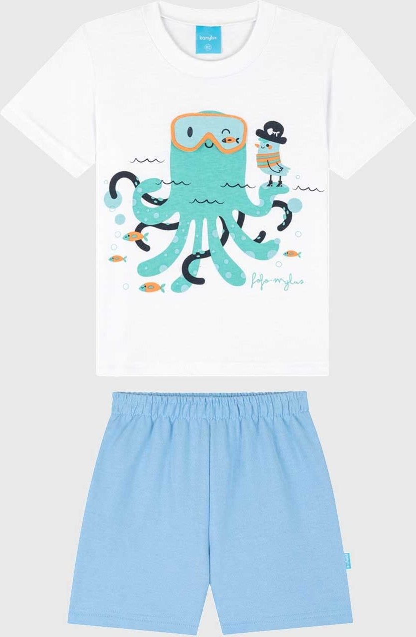 Imagem principal Conjunto 2pçs Manga Curta Kamylus Camiseta E Bermuda branco Kamylus branco