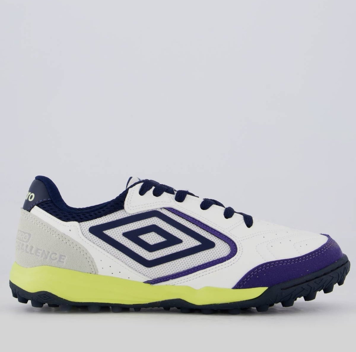 Chuteira Umbro Pro Challenge Uptake Society Branca e Roxa