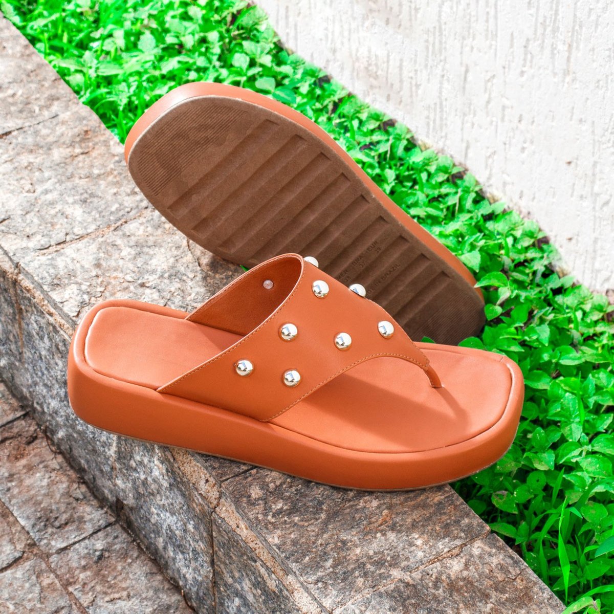 Tamanco Feminino Plataforma Anabela Confortável Moda Leve Macio Resistente Sandália Havana