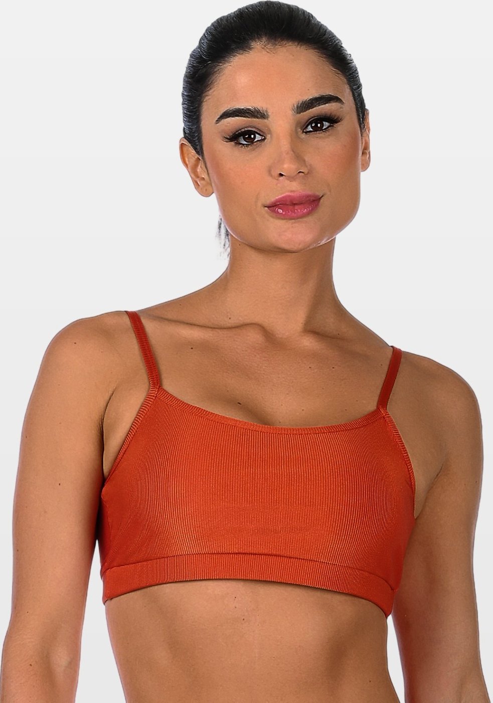 Imagem principal Top Fitness Com Alça Fina Summer Soul Bojo Removível Canelado laranja Summer Soul laranja