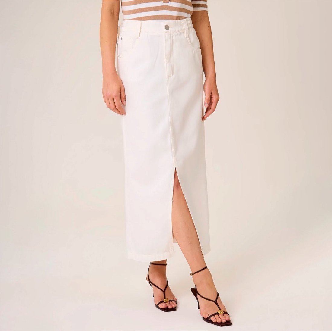 Imagem principal Saia Sarja Dudalina Liocel Cos Elastico Ve26 Feminino branco Dudalina branco