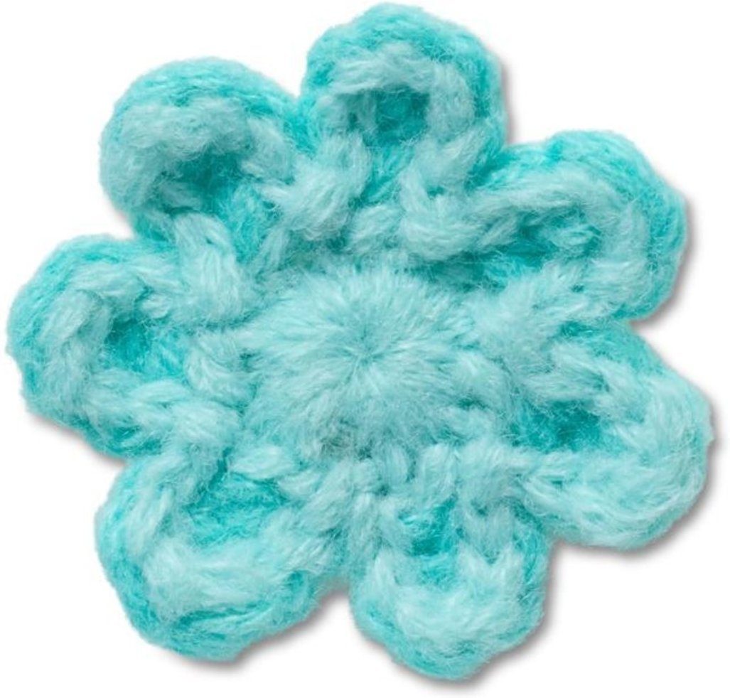 Infantil - Jibbitz™ Flor Azul de Crochê Única Unico