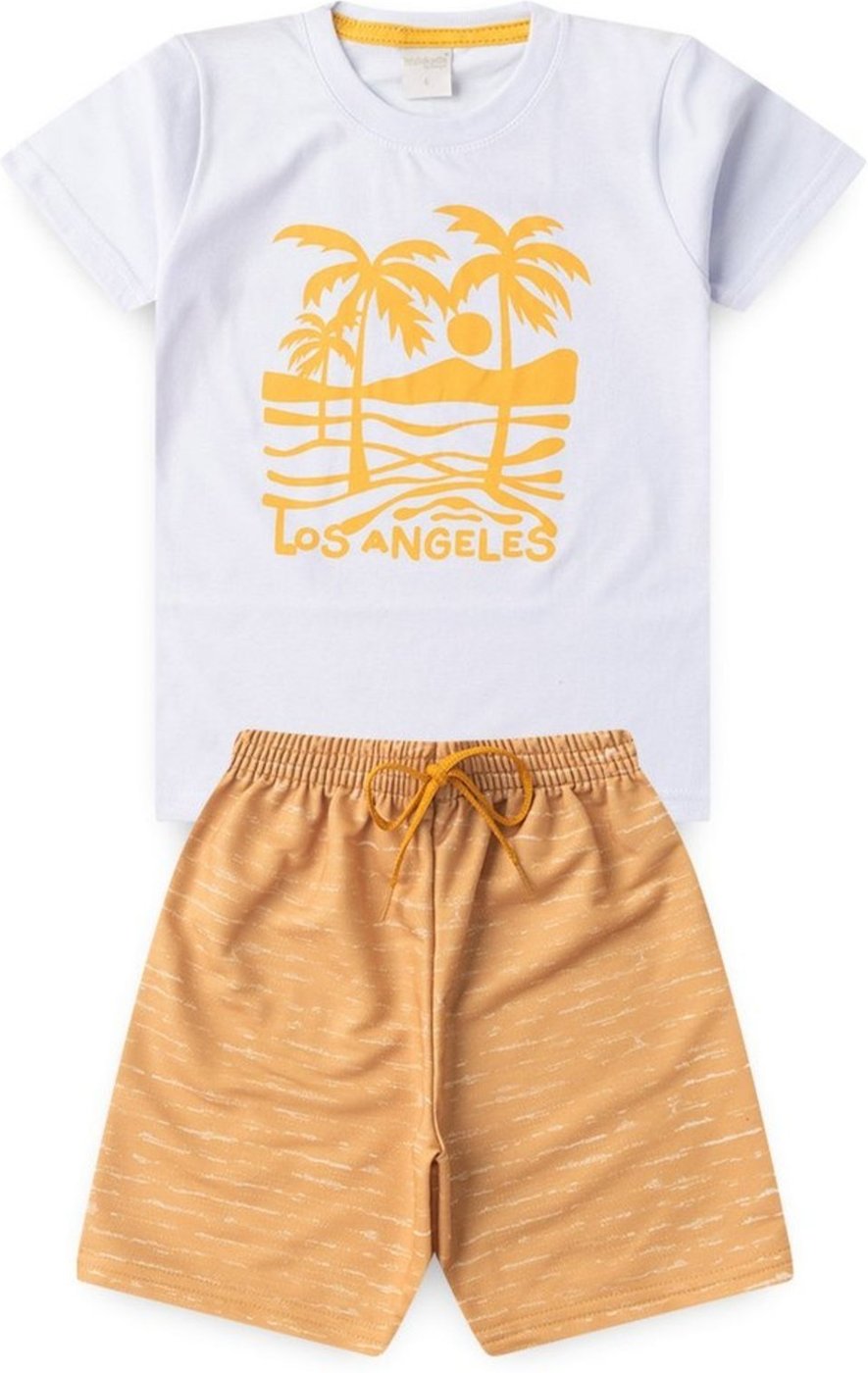 Imagem principal Infantil - Conjunto Molekada Verão Menino Camiseta e Bermuda com Cadarço Los Angeles branco Molekada branco